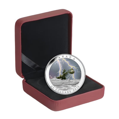 Fine Silver Glow In The Dark Coin with Colour - Weather Phenomenon: Summer Storm Packaging