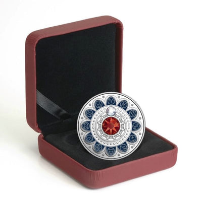 Fine Silver Coin with Colour and Swarovski Crystal - Zodiac Series: Aries Packaging
