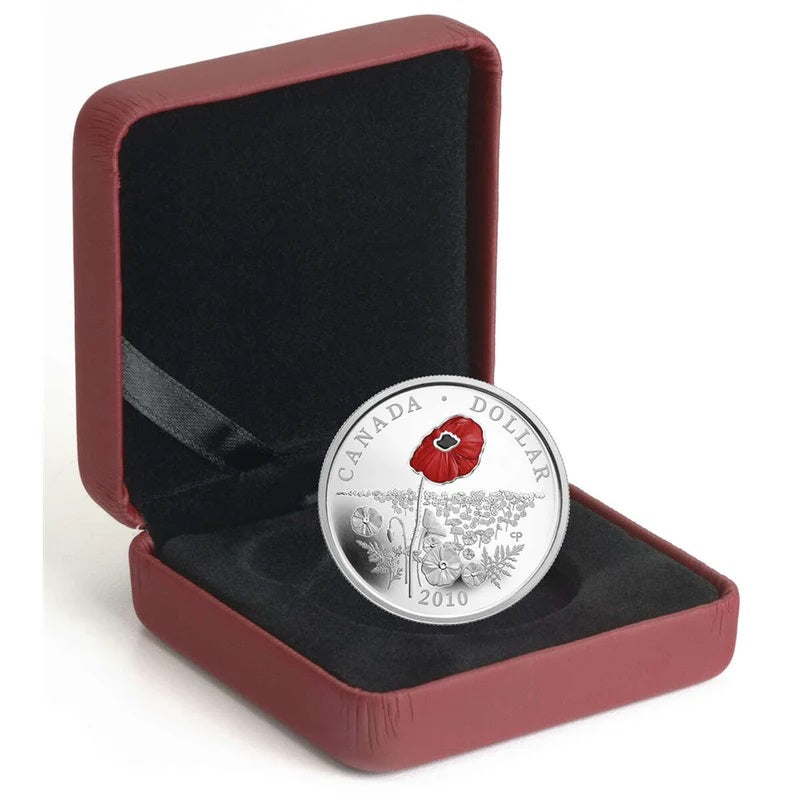 Sterling Silver Coin with Colour - Poppy Packaging