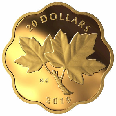 Fine Silver Coin with Gold Plating - Iconic Maple Leaves Reverse