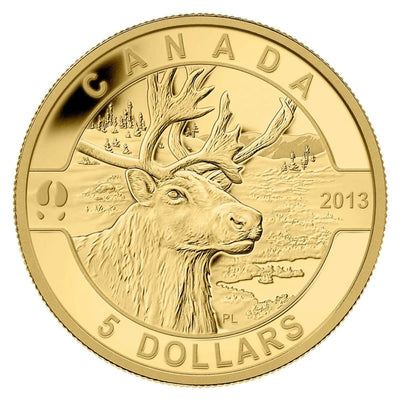 Pure Gold 5 Coin Set - O Canada: Wildlife Caribou Reverse