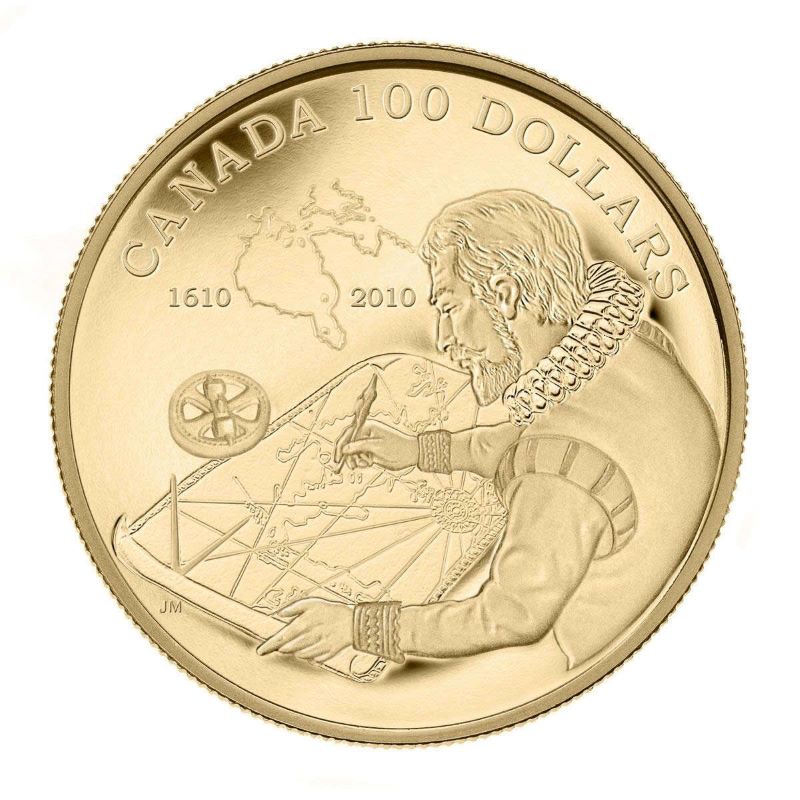 2010 $100 14k Gold Coin - 400th Anniversary of the Discovery of Hudson's Bay