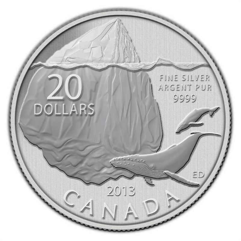 2013 $20 Fine Silver Coin - Iceberg and Whale