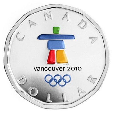 Sterling Silver Coin with Colour - Lucky Loonie Reverse