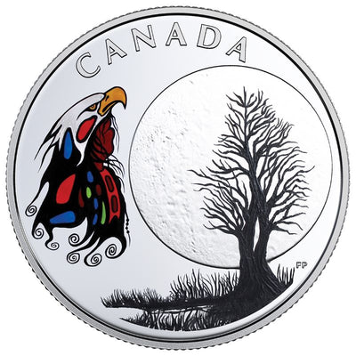Fine Silver Coin with Colour - The Thirteen Teachings From Grandmother Moon: Spirit Moon Reverse