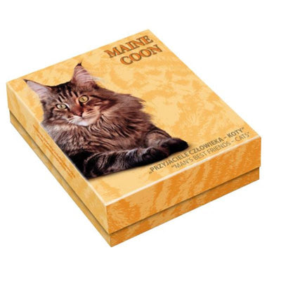 Fine Silver Coin with Colour and Swarovski Crystal: Maine Coon Cat Packaging