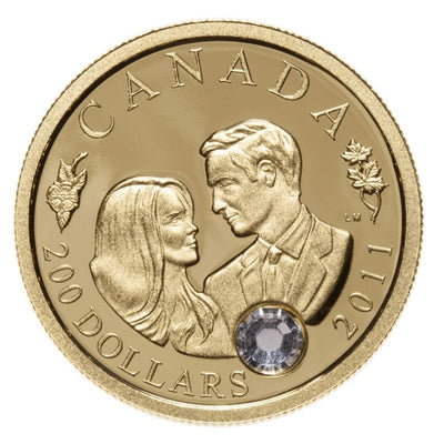 22k Gold Coin with Swarovski Element - The Wedding Celebration of Their Royal Highnesses the Duke and Duchess of Cambridge Reverse