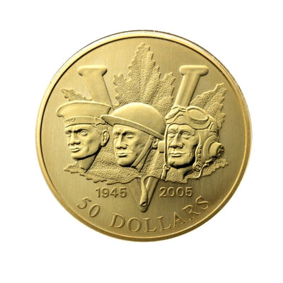 14k Gold Coin - 60th Anniversary of the End of the Second World War Reverse