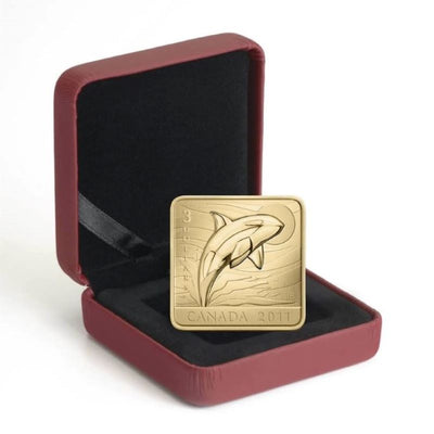 Sterling Silver Coin with Gold Plating - Orca Whale Packaging