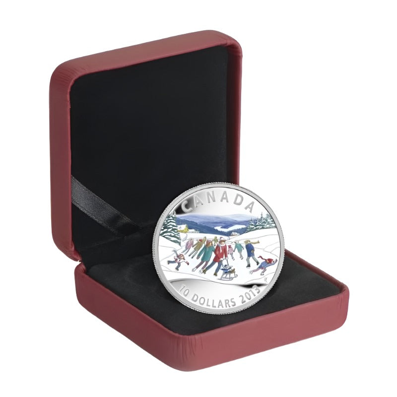 Fine Silver Coin with Colour - Winter Scene Packaging