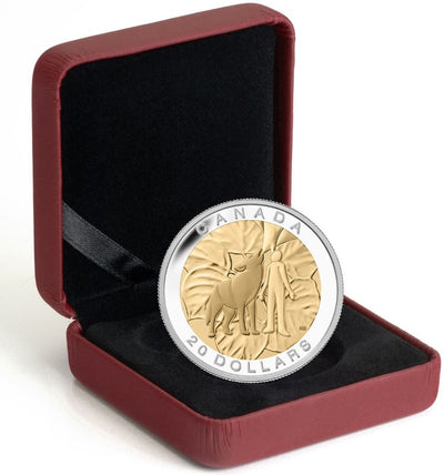 Fine Silver Coin with Gold Plating - The Seven Sacred Teachings: Humility Packaing
