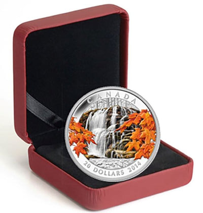 Fine Silver Coin with Colour - Autumn Falls Packaging