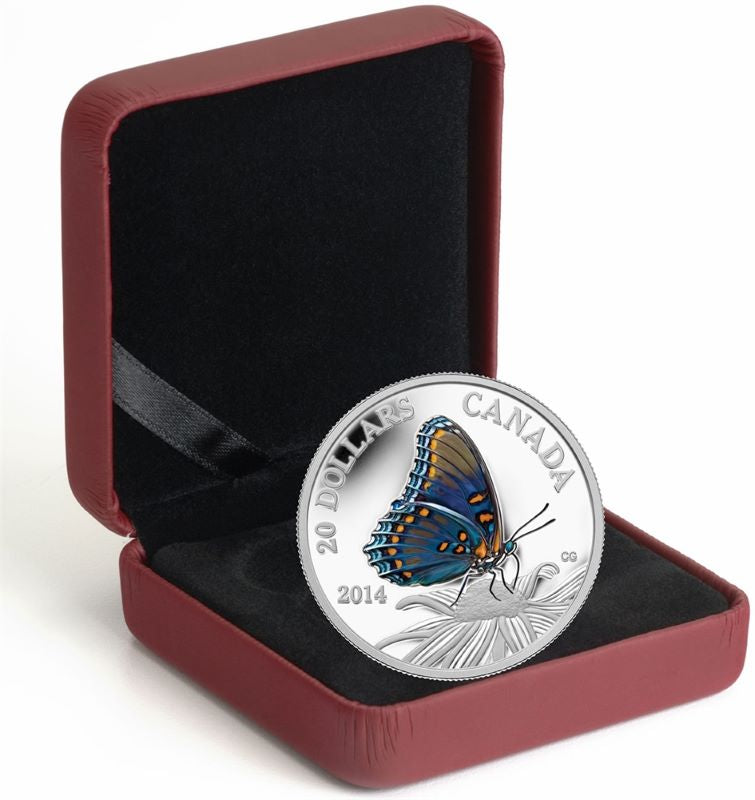 Fine Silver Coin with Colour - Butterflies of Canada: Red-Spotted Purple Packaging