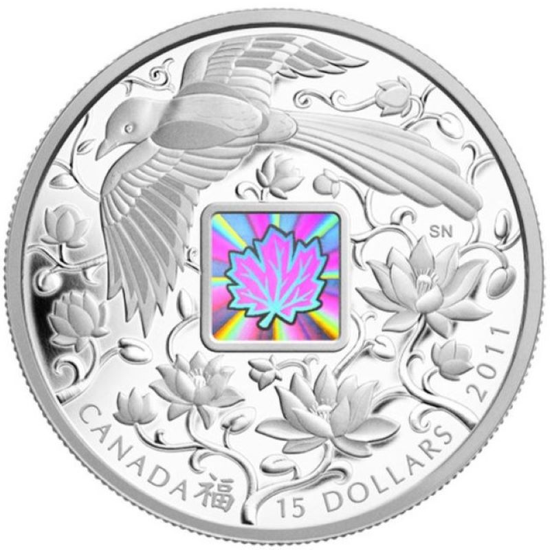 Fine Silver Hologram Coin - Maple of Happiness Reverse