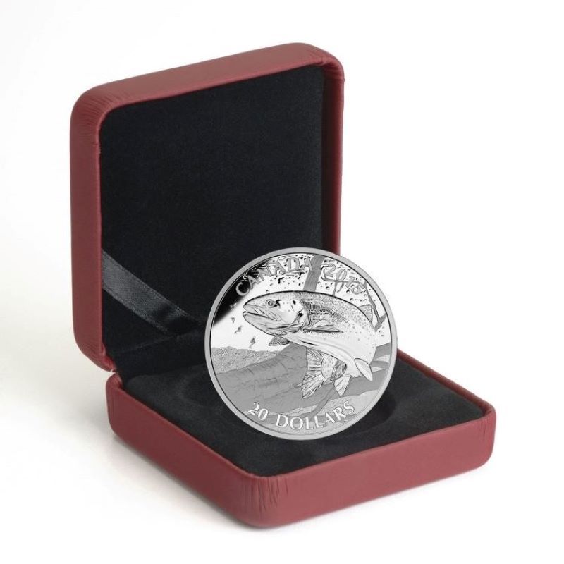 Fine Silver Coin - North American Sportfish: Rainbow Trout Packaging