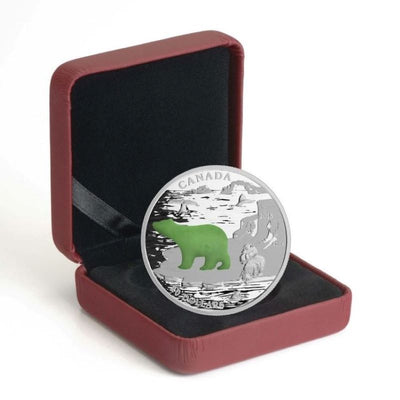 Fine Silver Coin with Jade Embellishment - Canadian Icons: Polar Bear Packaging