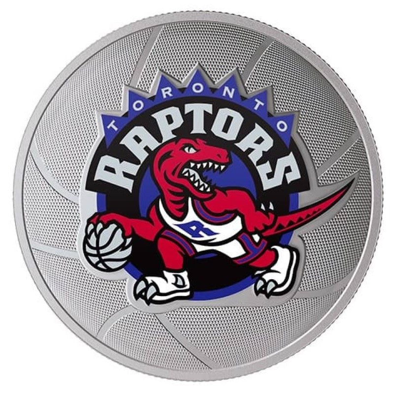 Fine Silver Coin with Colour - Toronto Raptors 25th Season Reverse