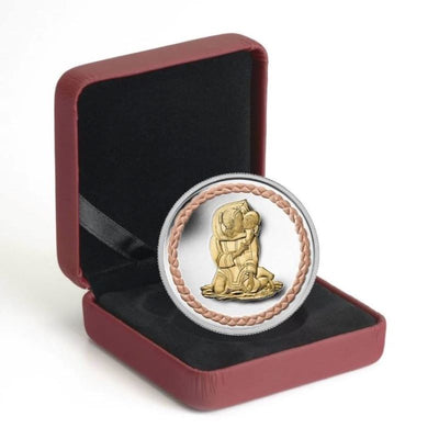 Fine Silver Coin with Gold Plating - Family Scene Packaging