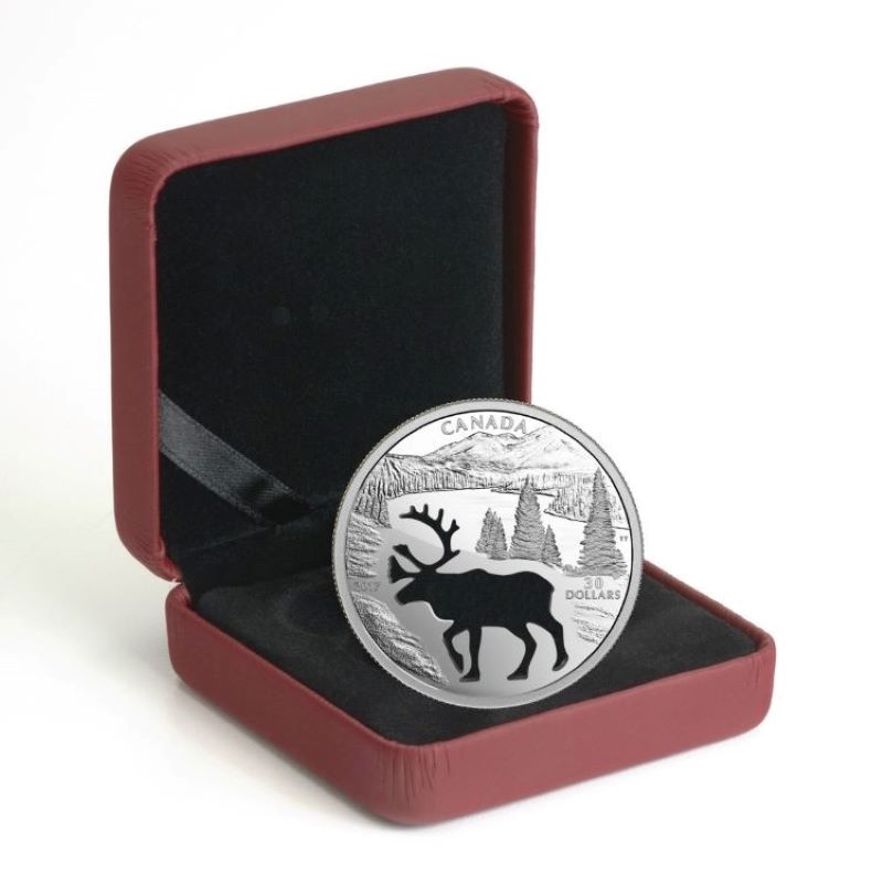 Fine Silver Coin – Endangered Animal Cutout: Woodland Caribou Packaging