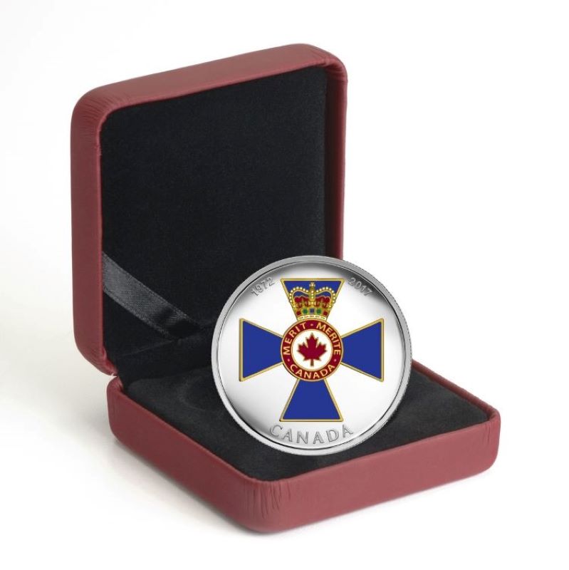 Fine Silver Coin with Colour - Canadian Honours: 45th Anniversary of the Order of Military Merit Packaging