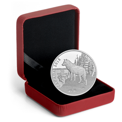 Fine Silver Coin - Paw Prints On The Edge: Wolf Packaging