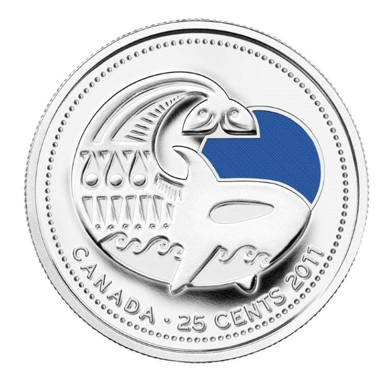 Sterling Silver 3 Coin Set with Colour - Our Legendary Nature: Canadian Conservation Successes: Orca Reverse