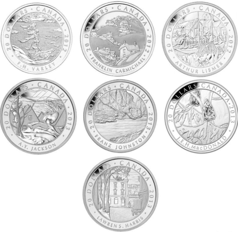 Fine Silver 7 Coin Set - The Group of Seven Reverse