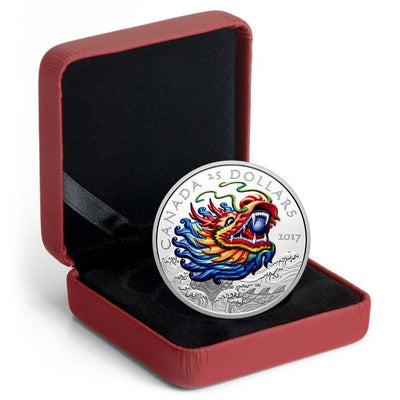 Fine Silver High Relief Coin with Colour - Dragon Boat Festival Packaging