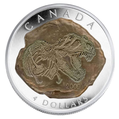 Fine Silver Coin with Colour - Tyrannosaurus Rex Reverse