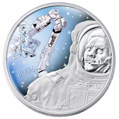 Sterling Silver Hologram Coin - Canadarm and Colonel Chris Hadfield Reverse