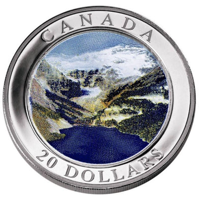 Fine Silver Coin with Colour - The Canadian Rockies Reverse