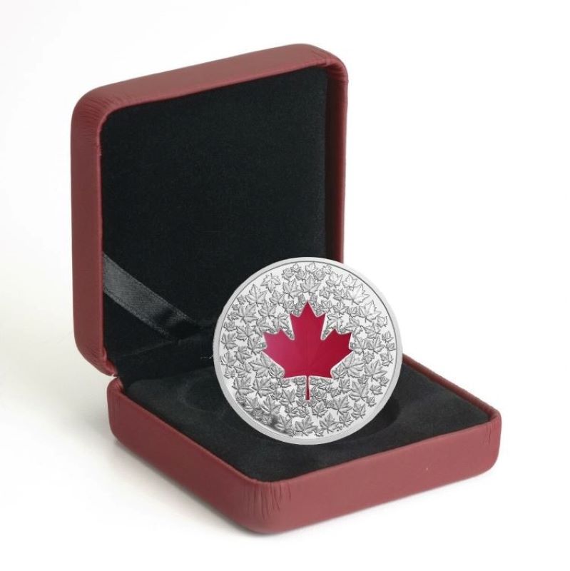 Fine Silver Coin with Colour - Maple Leaf Impressions Packaging