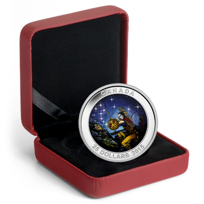 Fine Silver Glow In The Dark Coin with Colour - Star Charts: The Wounded Bear  Packaging