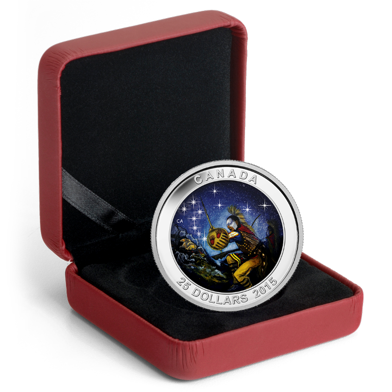Fine Silver Glow In The Dark Coin with Colour - Star Charts: The Wounded Bear  Packaging