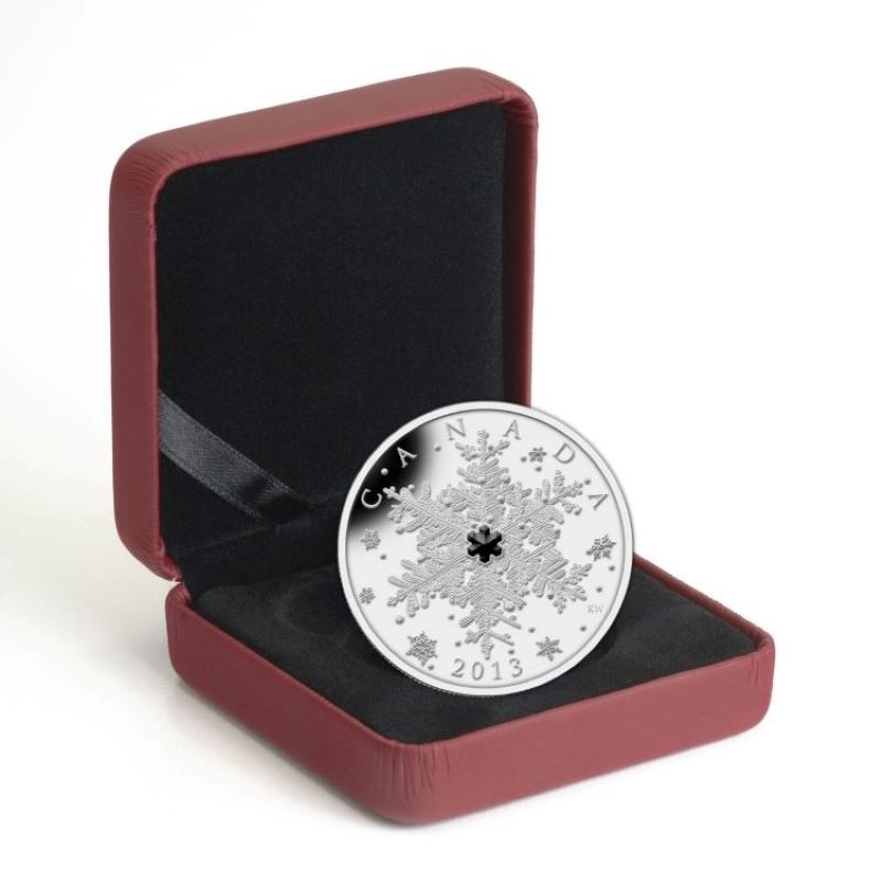 Fine Silver Coin with Swarovski Crystal - Winter Snowflake Packaging