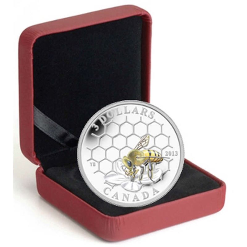 Fine Silver Coin with Colour - Animal Architects: Bee and Hive Packaging