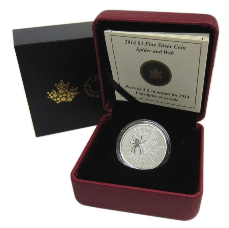 Fine Silver Coin with Colour - Animal Architects: Spider and Web Packaging