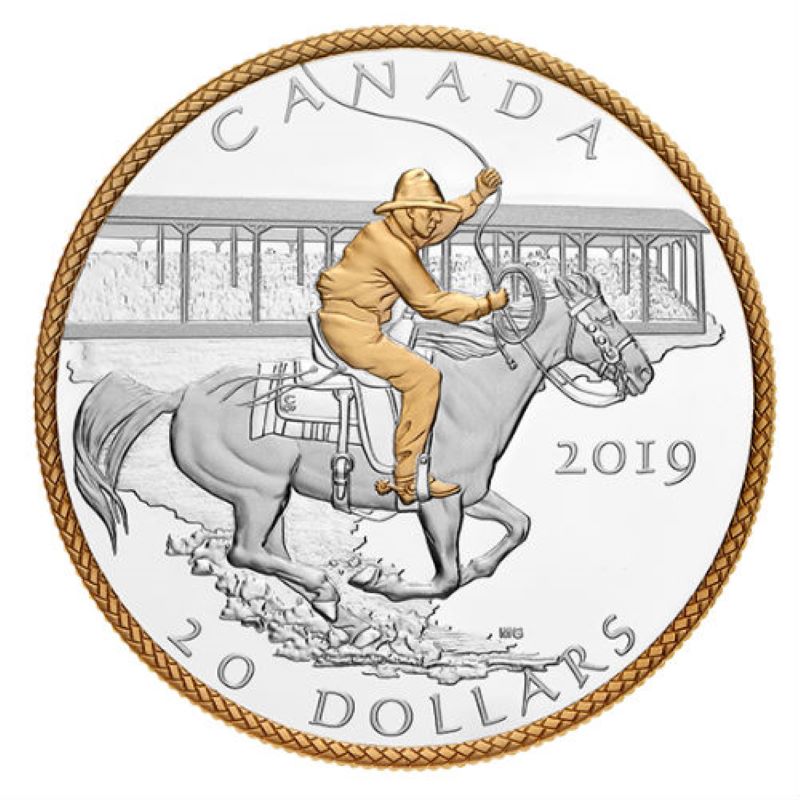 Fine Silver Coin with Gold Plating - Calgary Stampede: Victory Stampede Reverse