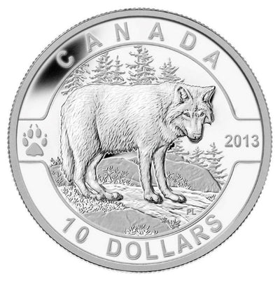 Fine Silver 12 Coin Set with Colour - O Canada: Canadian The Wolf Reverse