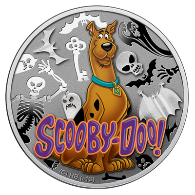 Sterling Silver Coin with Colour - Scooby-Doo Reverse