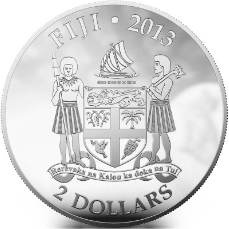 Fine Silver Coin with Colour and Swarovski Crystal - Fluffy Cat: American Curl Obverse