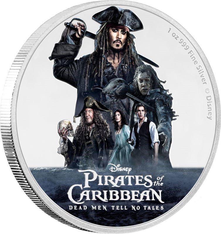 Fine Silver Coin with Colour - Pirates of the Caribbean: Dead Men Tell No Tales Reverse
