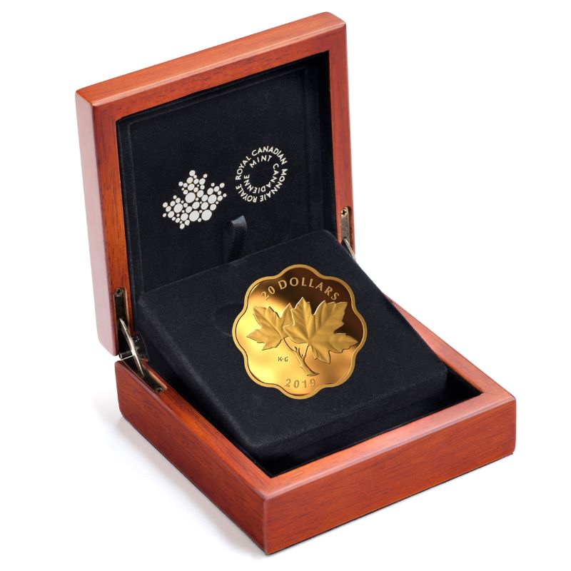 Fine Silver Coin with Gold Plating - Iconic Maple Leaves Packaging