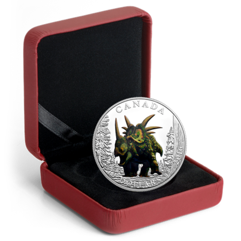 Fine Silver Coin with Colour - Day of the Dinosaurs: The Spiked Lizard Packaging