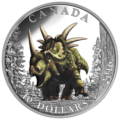 Fine Silver Coin with Colour - Day of the Dinosaurs: The Spiked Lizard Reverse