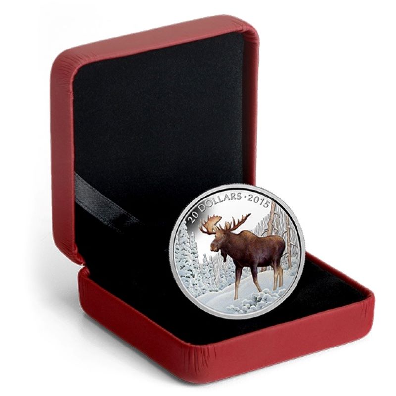 2015 $20 Fine Silver Coin with Colour - The Majestic Moose