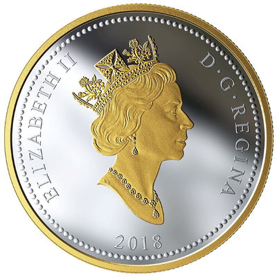 Fine Silver Coin with Gold Plating - Renewed Silver Dollar: The National War Memorial Obverse