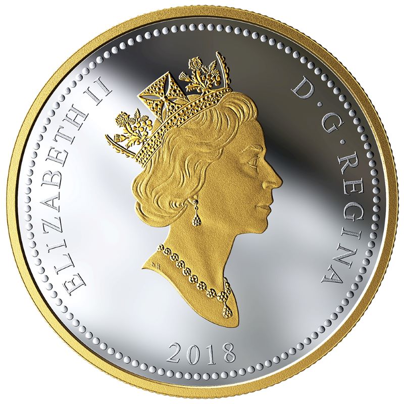 Fine Silver Coin with Gold Plating - Renewed Silver Dollar: The National War Memorial Obverse
