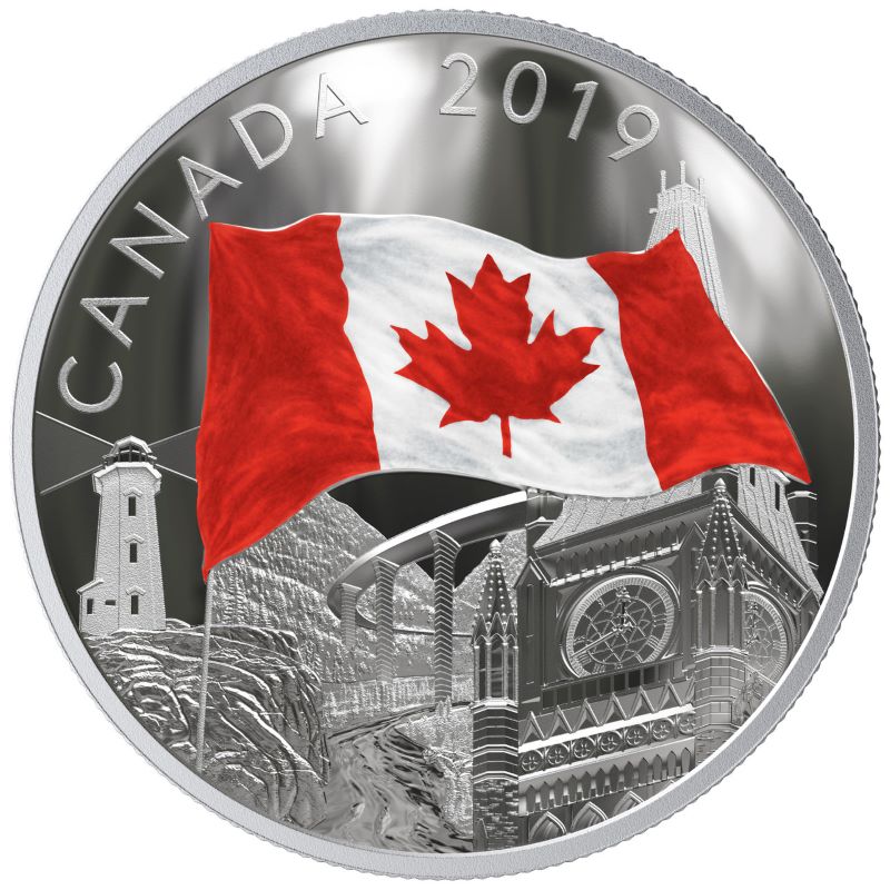 Fine Silver Coin with Colour - The Fabric of Canada Reverse