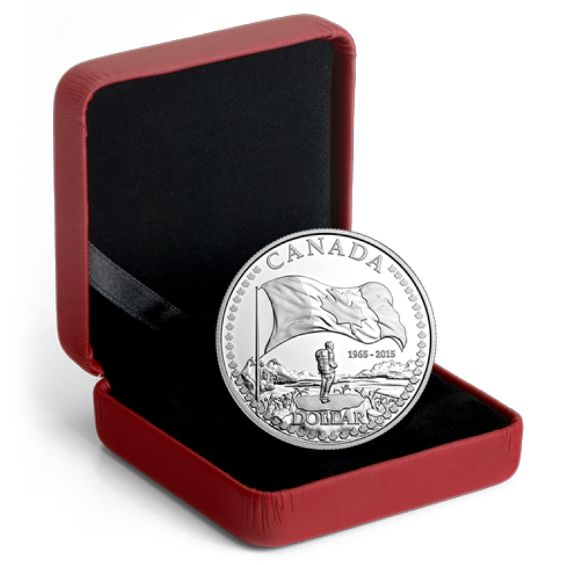 Fine Silver Coin - 50th Anniversary of the Canadian Flag Packaging